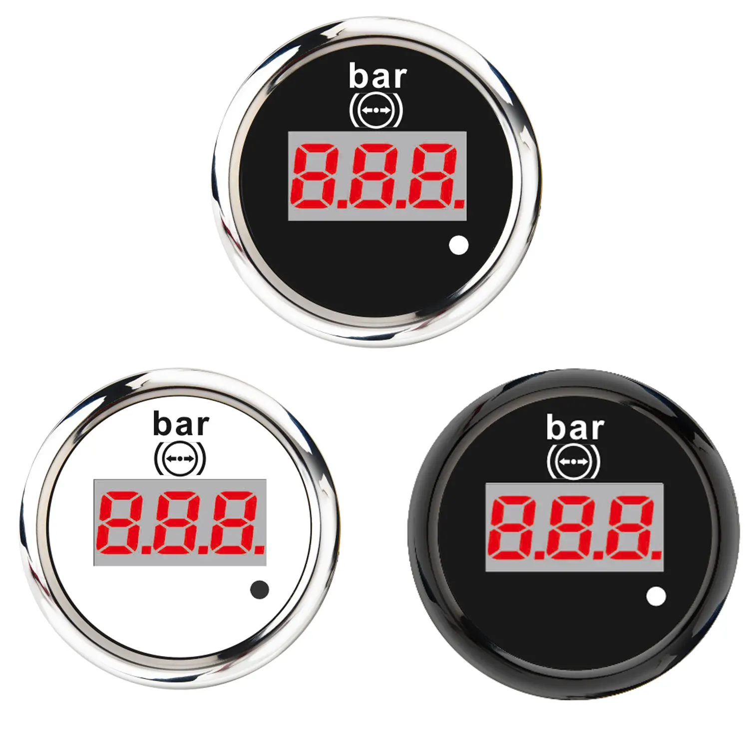 

52 мм автомобильный манометр воздуха с красной подсветкой, измеритель воздуха, турбонаддува, манометр для контроля давления автомобиля 12 В 24 В