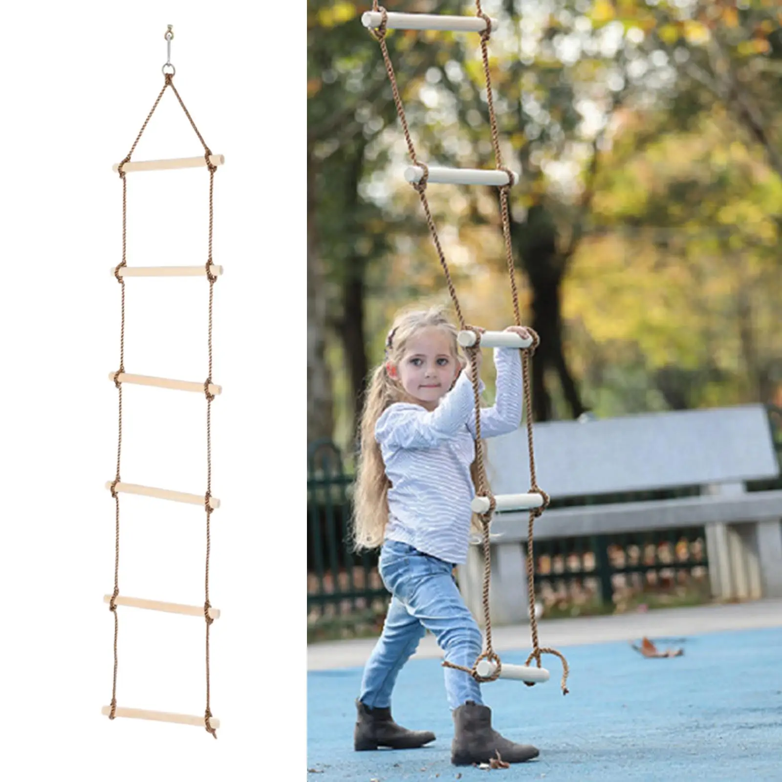 Rope Ladder Swivel Sports Rope Toys for Indoor Tree House Children