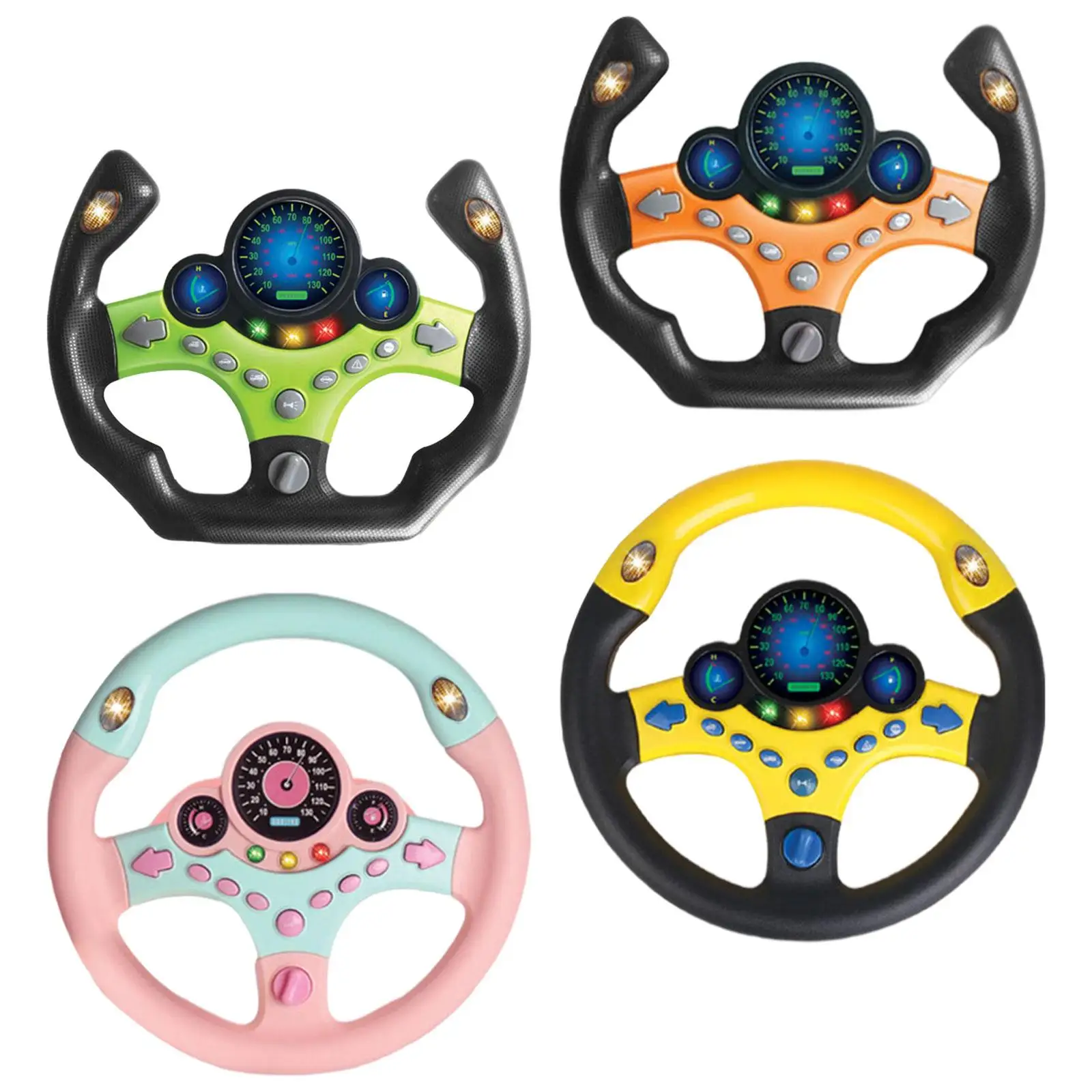 Infant Shining Eletric Simulation Steering Wheel Toy with Light Sound For Boys and Girls Early Educational Car Seat Toy