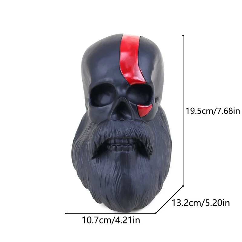 Cross-Border New Arrival Skull Head Ornaments Simple Wall Character Vinyl Plastic Decoration God of War Surrounding the Game Ava