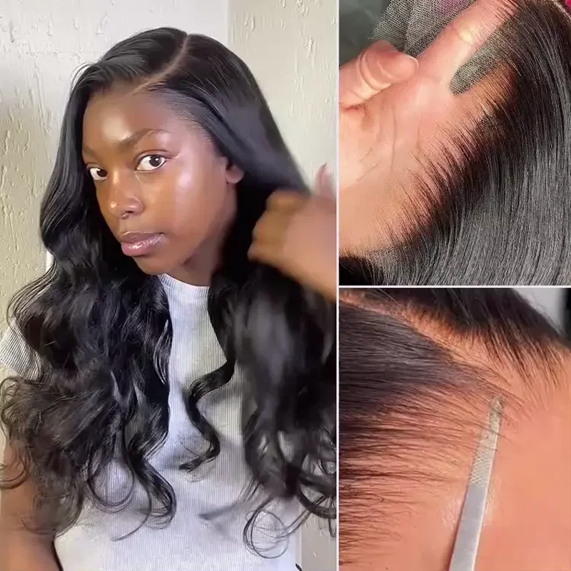 42lnch HD شفاف 13x4 13x6 الجسم موجة الدانتيل شعر مستعار أمامي 360 كامل الدانتيل أمامي باروكة من شعر طبيعي للنساء 250 الكثافة Prepluck