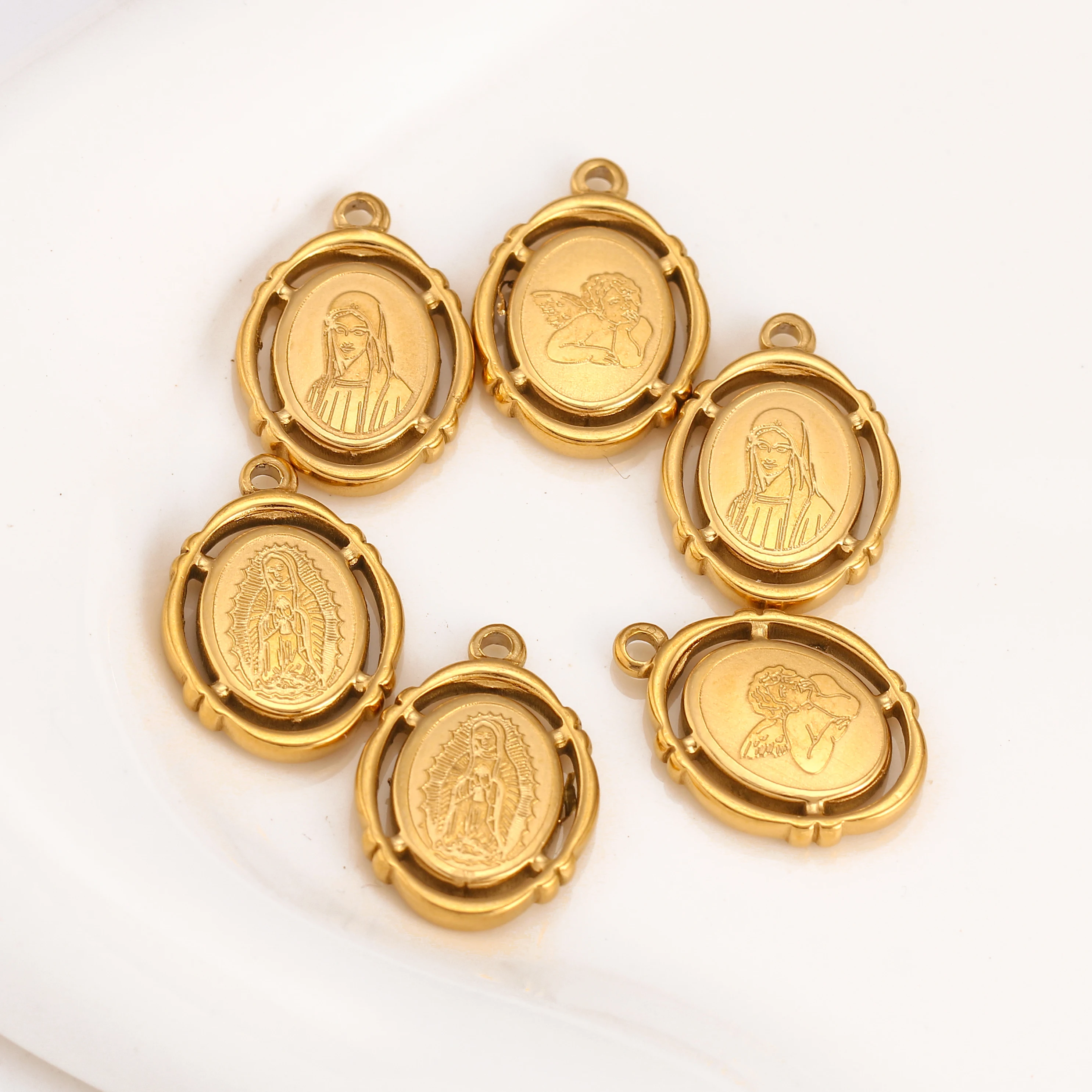 3Pcs Stainless Steel Angel/Virgin Mary Charms for Bracelet Earrings Necklace Pendants Making Handmade DIY Jewelry Making Finding - Image 4