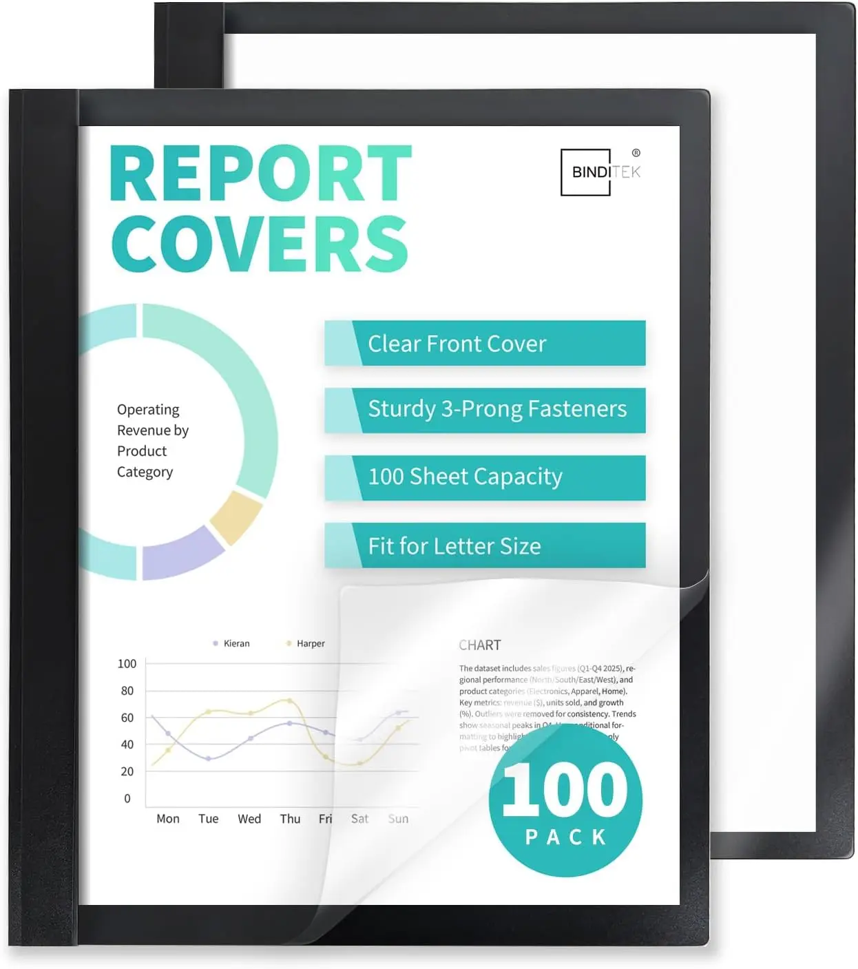 

100 прозрачных папок-конвертов с 3 кольцами, прочные пластиковые папки для документов формата Letter, канцелярские товары