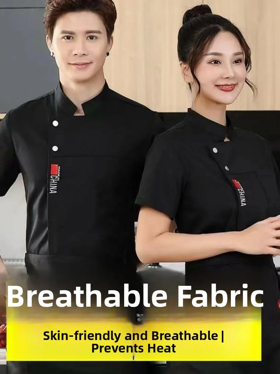 

Breathable ort Sve Chef orms Spring Summer Kitchen Workwear for Restaurant Bakery Hotel Cotton Blend Moisture ng