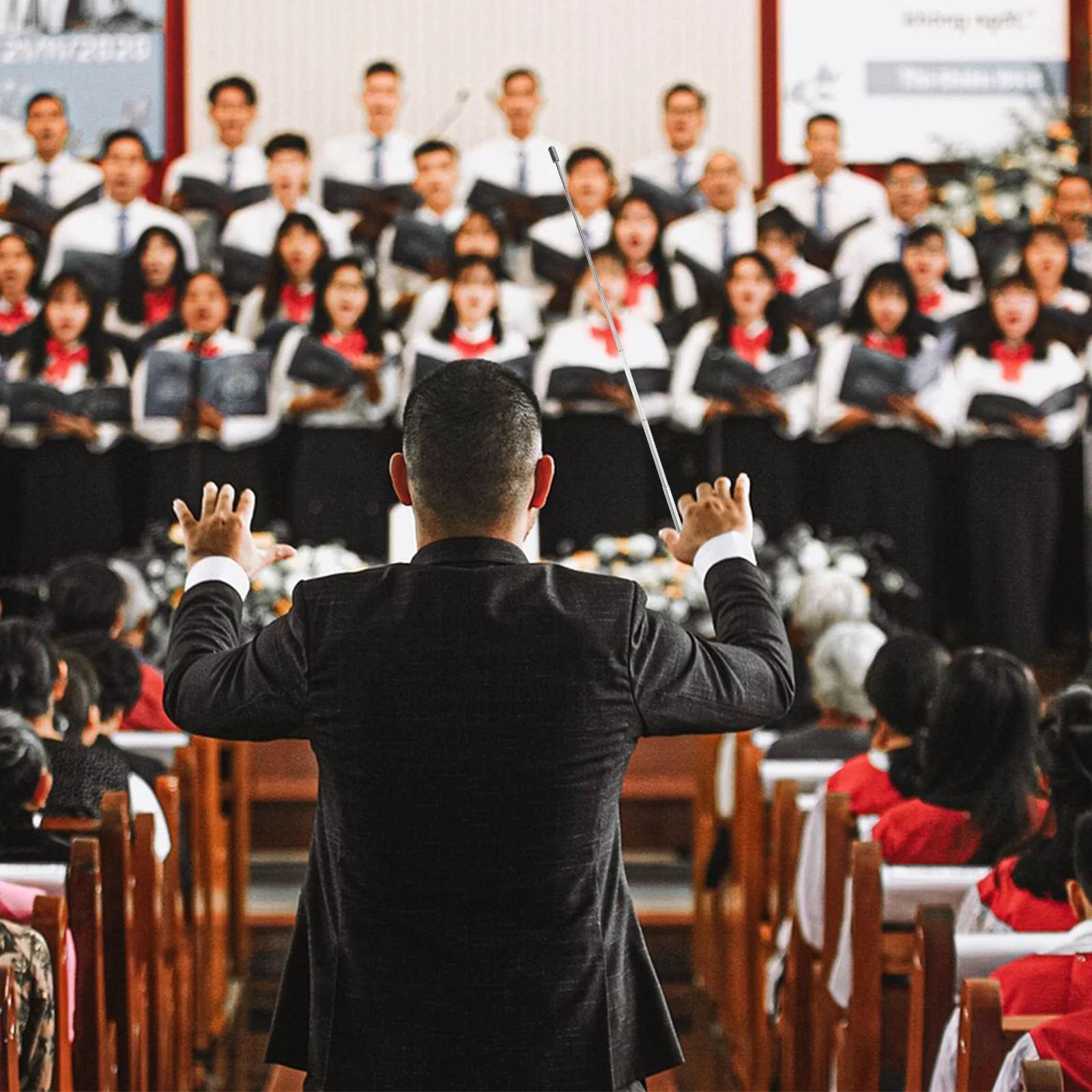 

Retractable Lightweight Stainless Steel Baton for Orchestra Conductors Portable Music Conducting Tool Concert Accessory