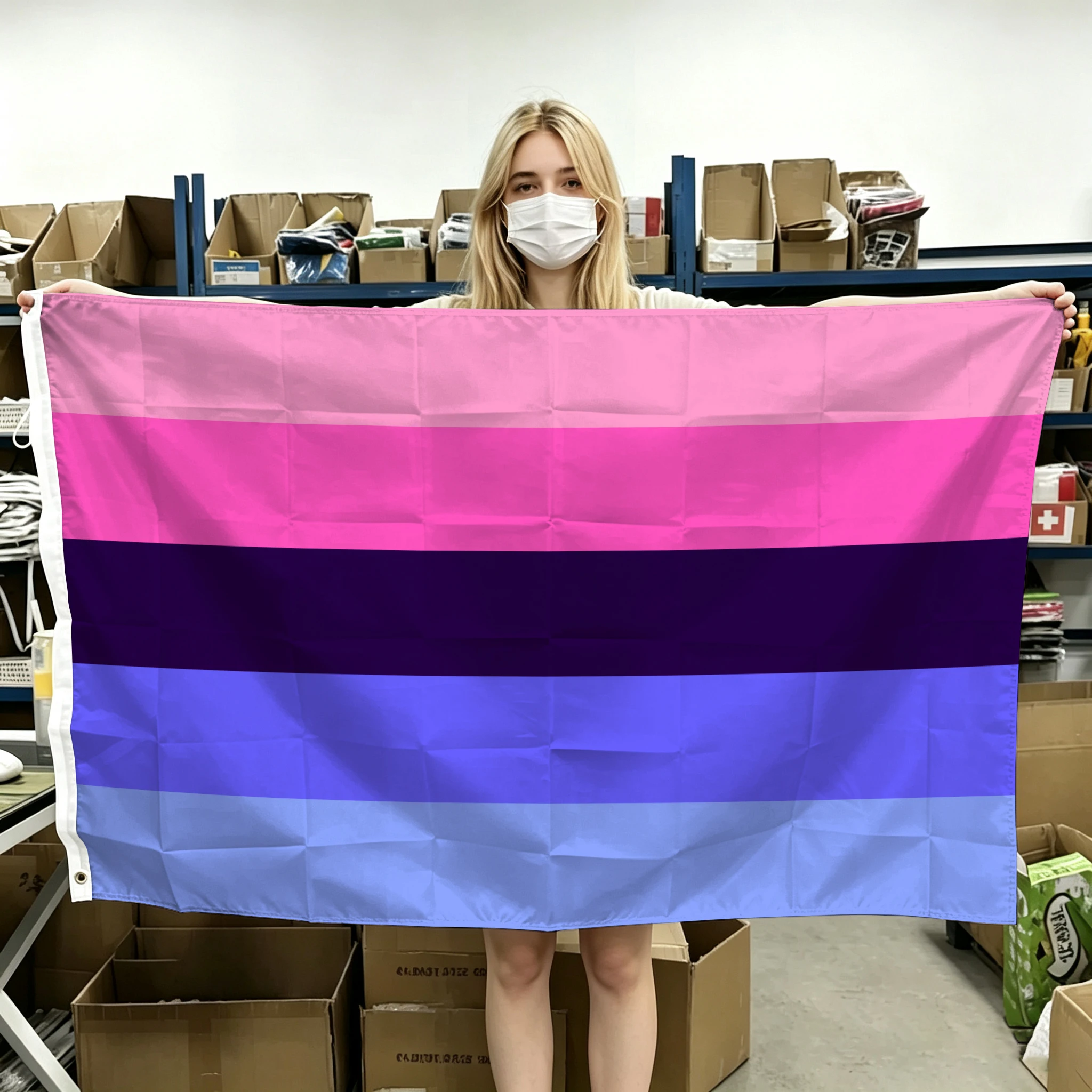 60x90cm 90x150cm 120x180cm LGBTQ Omnisexuality Pride Flag Biromantic Tapestry Banner With Brass Grommets For Wall Decor