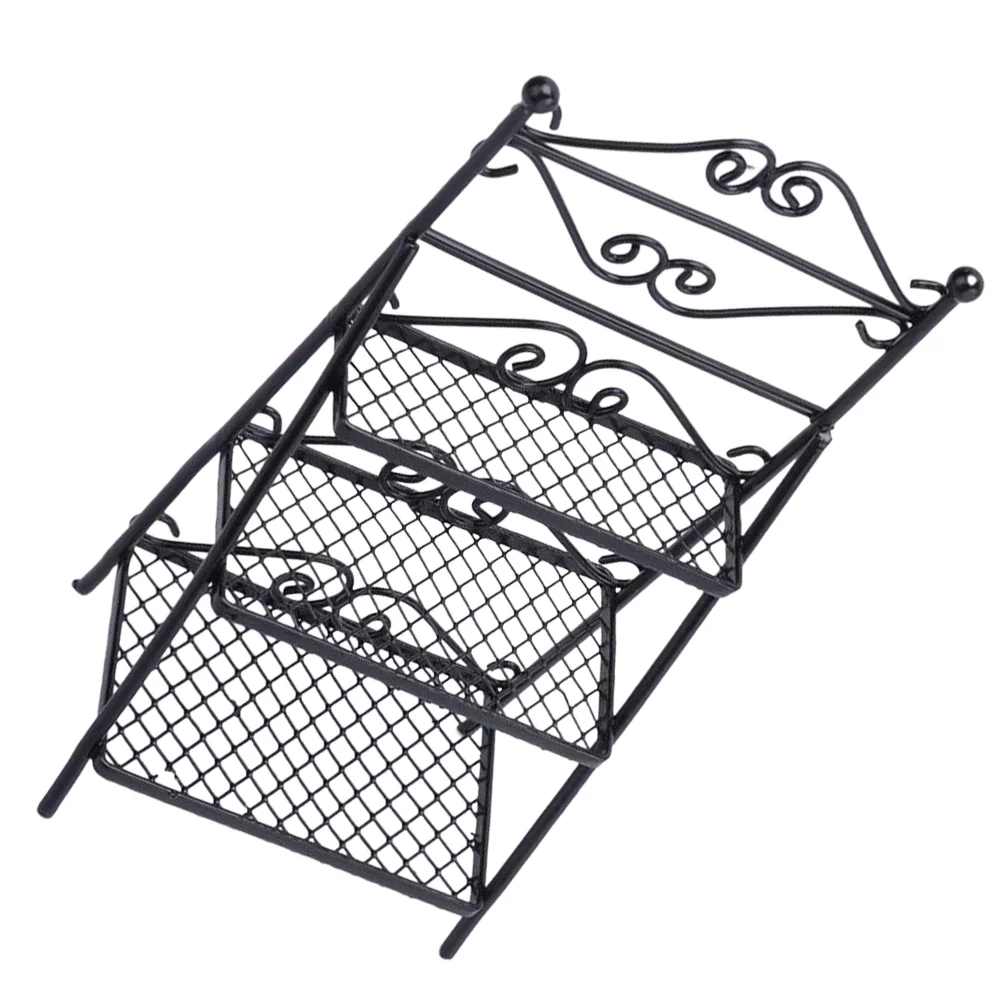 

Miniature Flower Pot Stand Model Mini House Flower Rack House Scene Decoration miniature flower rack model