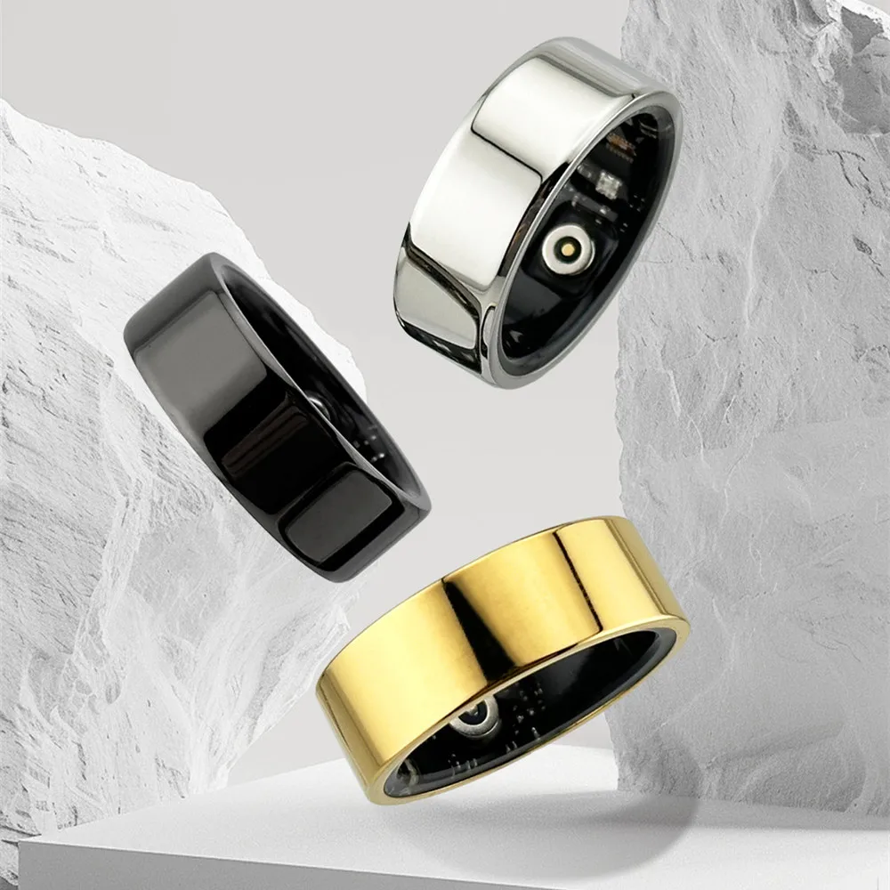 Трек здоровья Смарт-кольцо для занятий спортом Мужчины Пульсометр Сон Кислород в крови HRV Стресс Менструальный цикл для женщин Женщин Леди