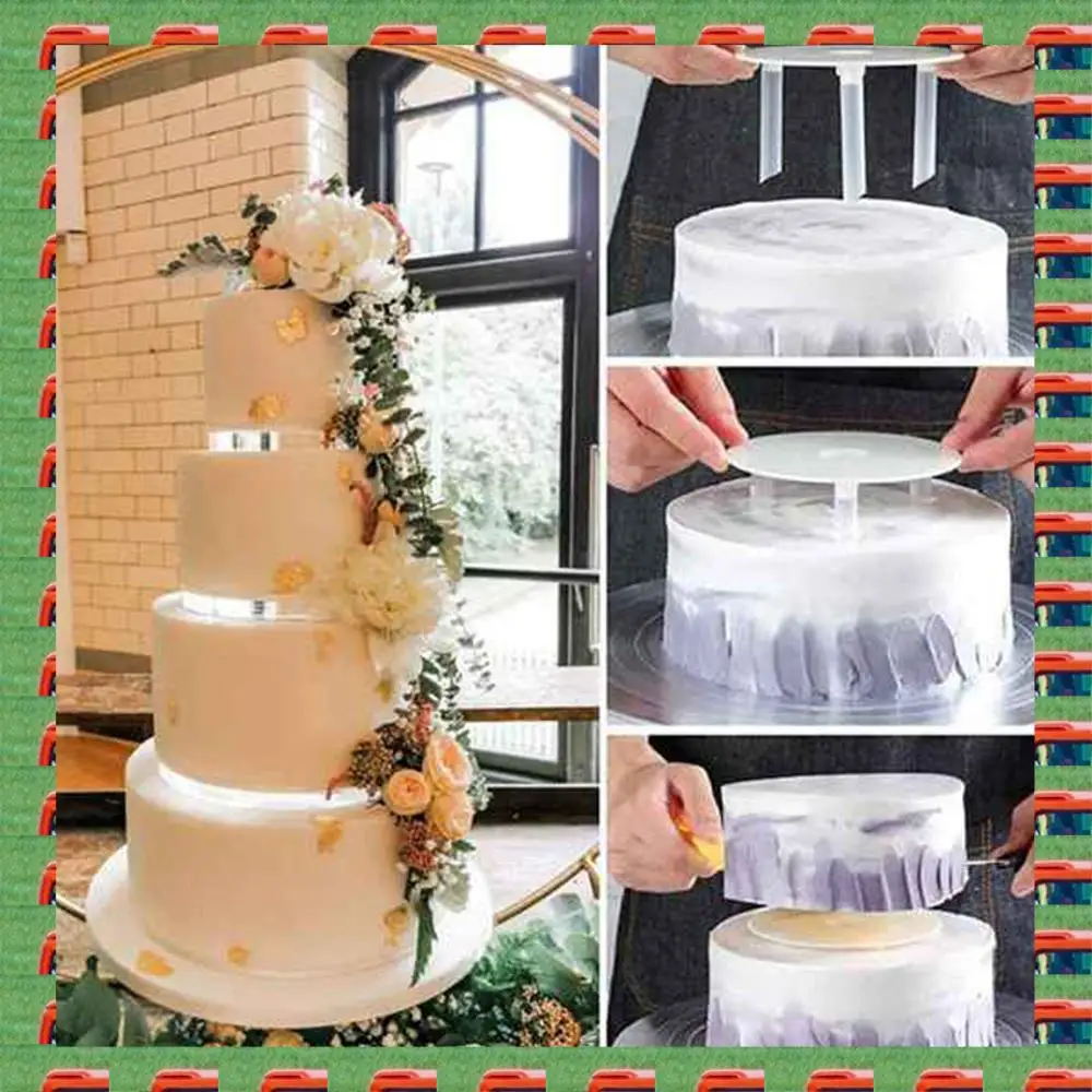 ABMO Cake Plate,5 Cake Stand, Cake Base (9/12/16/20/20 Cm) With 15 Dowel Rods, Reusable For Tiered Stacked Cakes, For Wedding