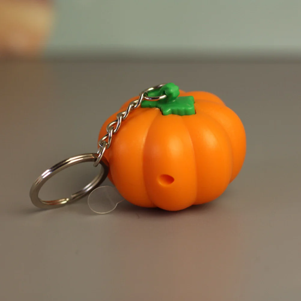 

2 pcs Pumpkin Key Chain Light Up Gift For Kids Halloween Key Chain Pumpkin Party Keyring Accessory Decor