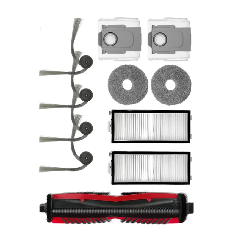 AC39-For Roborock Saros Z70/Saros Z70 Ultra Replacement 11PCS Main Side Brush Filters Mop Pads Dust Bags Vacuum Cleaner Parts