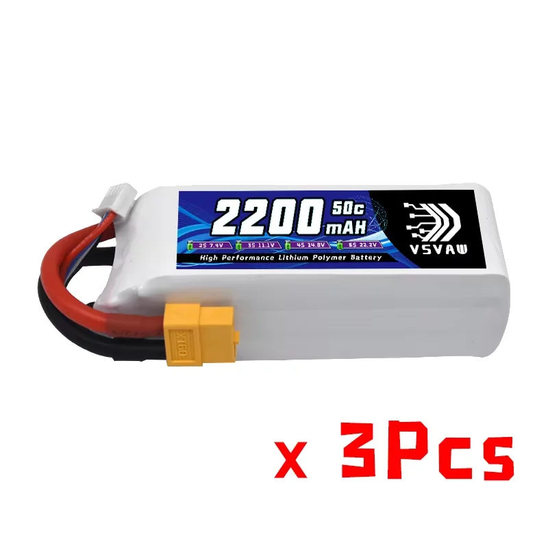 VSVAW 3S Lipo Battery 11.1V 2200mah RC Battery with XT60 Connector 90C For RC Truck Car Drones UAU Airplane DIY Racing image 3