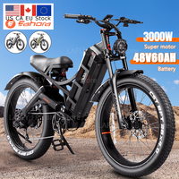 2024 Romeo Pro 2 Ebike 3000W Dual Motor 52V 60AH Battery 26*4.0 Fat Tire Electric Bicycles Mountain Snow Off-Road  Electric Bike