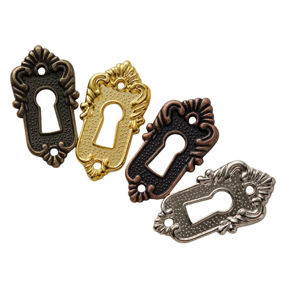 1PC Drawer Key Piece Corner Stick Cover European Vintage Decorative Code Lock Piece Alloy 45x23mm