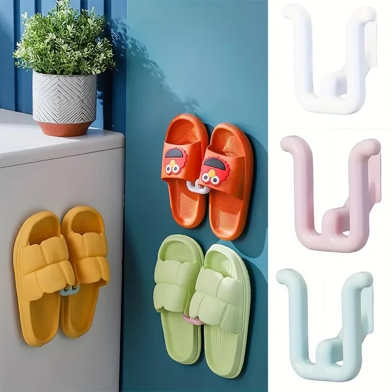 1pc Slipper rack, wall mounted waterproof hook, wall mounted slipper hook