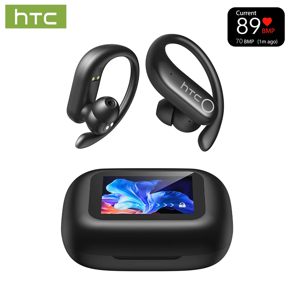 HTC NE61 Bluetooth écouteurs réduction du bruit sport casque sans fil AI traducteur moniteur de fréquence cardiaque écouteurs 3