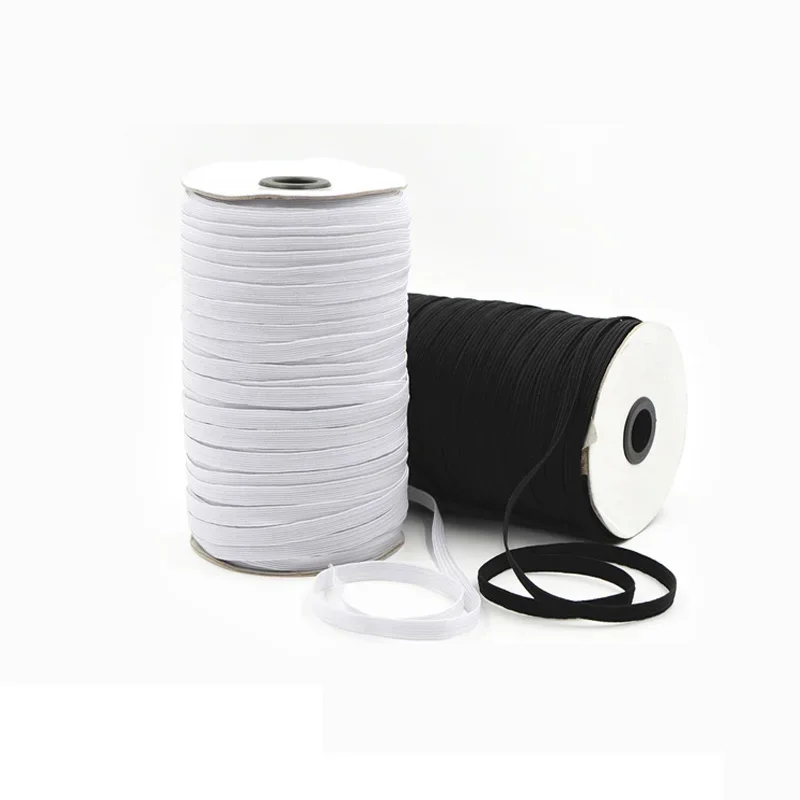 Elastic Bands White and Black 3/5/6/8/10/12mm Width Polyester Flat Rubber Waist Band for Clothes Garment Sewing Accessories