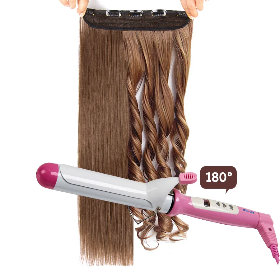 Alileader Synthetic Clip In Hair Extension Brown Synthetic Clip In Hair Extension For Women Soft 5Clip In Hair Extension