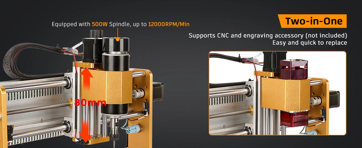 3018 PRO MAX CNC 3-Achsen-Holzgraviermaschine 500W Vollmetall-CNC-Fräsmaschine mit Offline-Funktion für MDF, PVC und Metallgravur und -schneiden – Detail 3