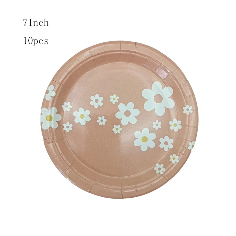 Colorful Daisy Disposable Tableware Set Wedding Happy Birthday Party Baby Shower Decor Kids Favorite Flowers Paper Plate Cup