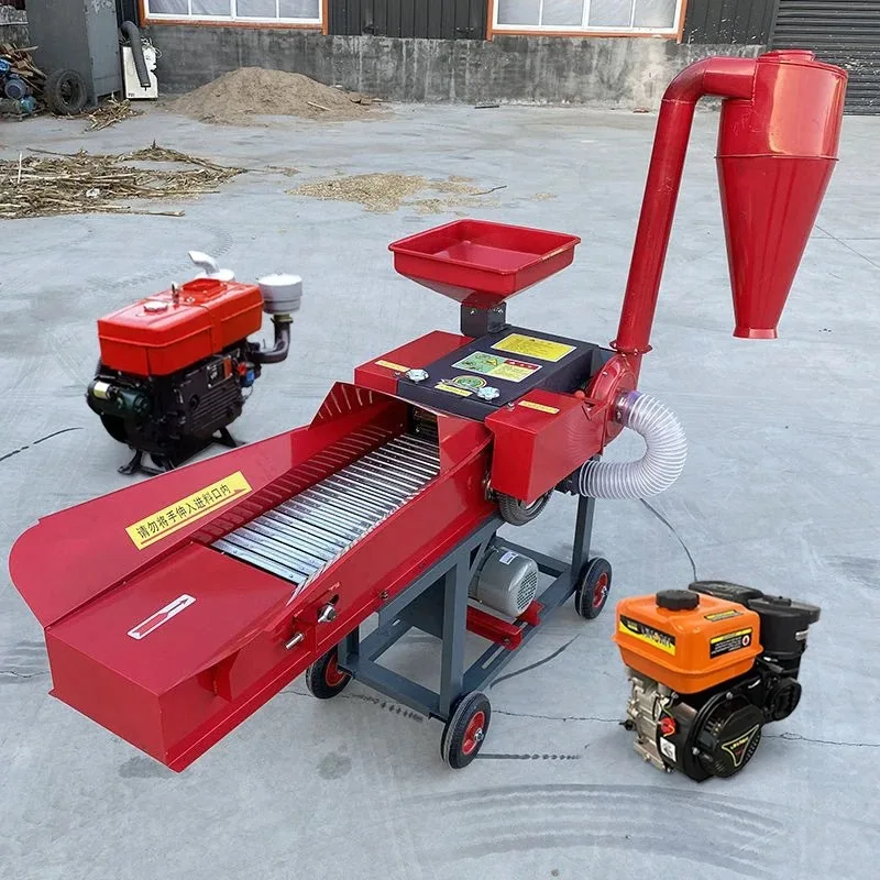 

Small Agricultural Animal Feed Cutting Machine Multi-Functional Chaff Cutter Fresh Rice Stalk Cow Back Rotary Power Tiller