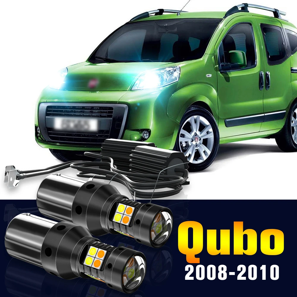 

2pcs LED Dual Mode Turn Signal+Daytime Running Light DRL Lamp For Fiat Qubo 2008 2009 2010 Accessories