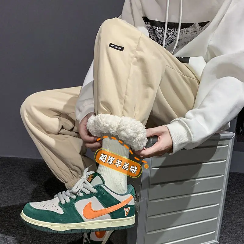 الشتاء الرجال أفخم المخملية سميكة السراويل السفر في الهواء الطلق يندبروف السراويل تنفس الصوف الدافئة المشي لمسافات طويلة الضلع الساق السراويل