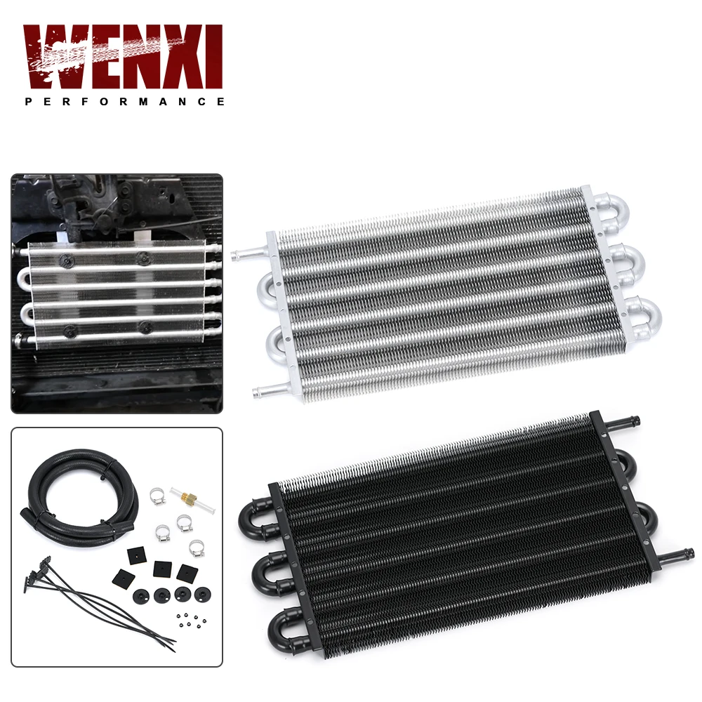 UNIVERSAL 304.8X190.5X19.05 ALUMINUM REMOTE TRANSMISSION OIL COOLER KIT / AUTO-MANUAL RADIATOR CONVERTER WX4123