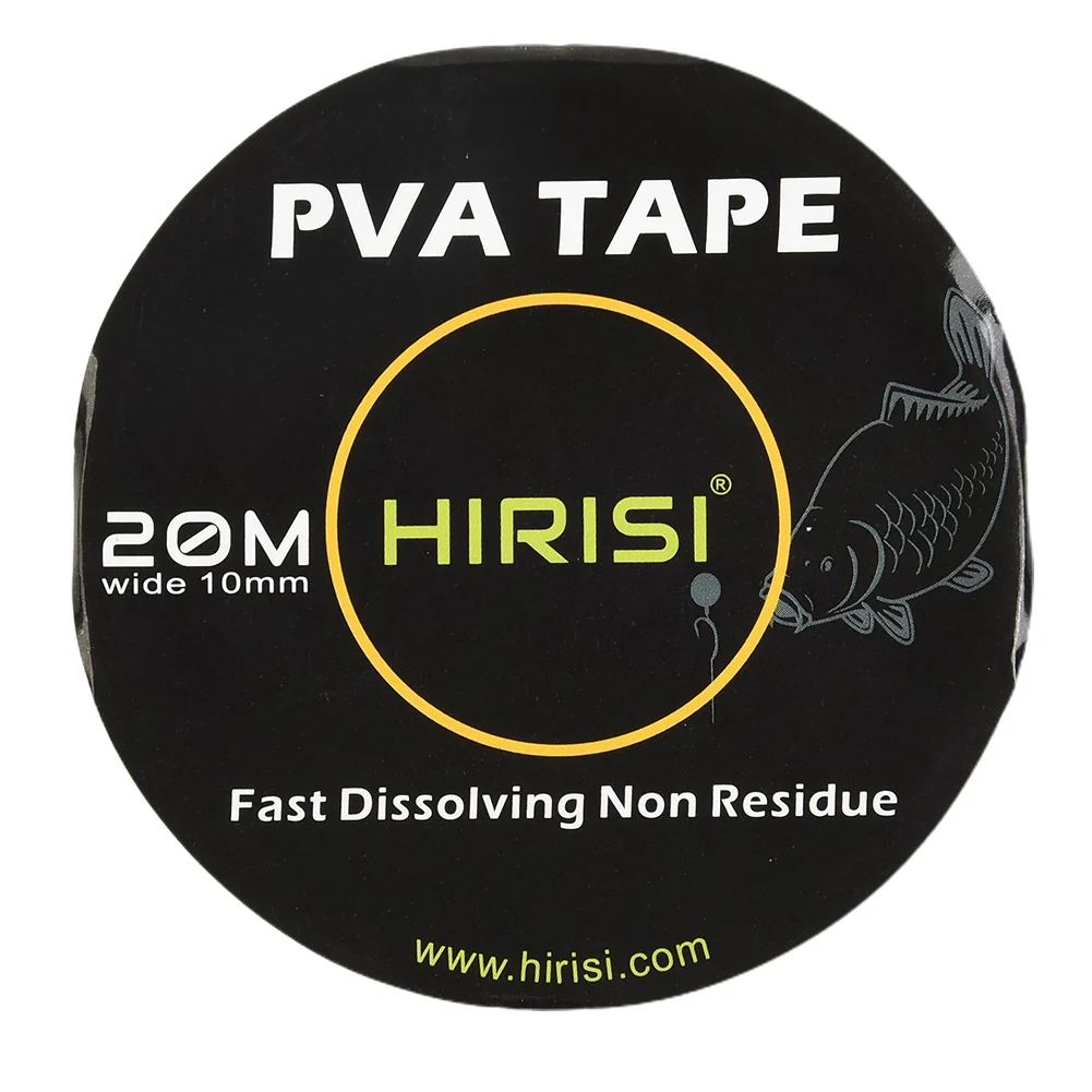 Dissolving Tape PVA Bait String PVA Tape Hydrosol Terminal Tackle 10mm/0.39inch 25m Black Fast Water Dissolving High Quality