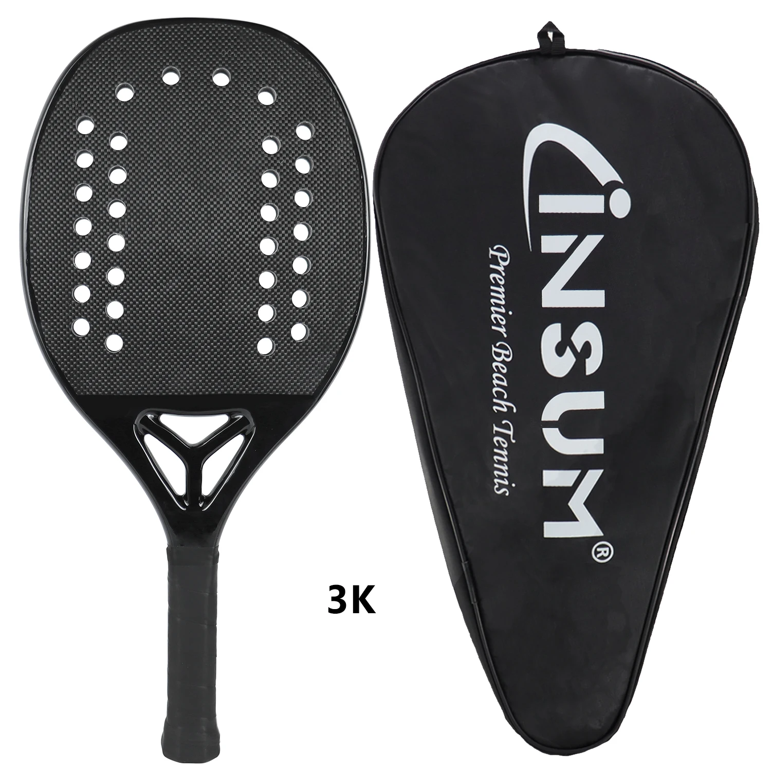 Beginner Training Lightweight Full Carbon Fiber Padel Tennis Racquets FC/3K/12K/KE Rough Surface Precision Holes for Sports Fitn