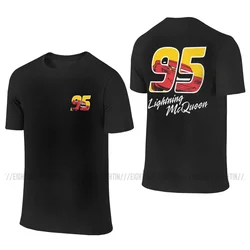 Lightning McQueen Go 95 Men's Front Back Two Sides T Shirt Cars Tees Short Sleeve O Neck T-Shirt 100% Cotton Birthday Clothing