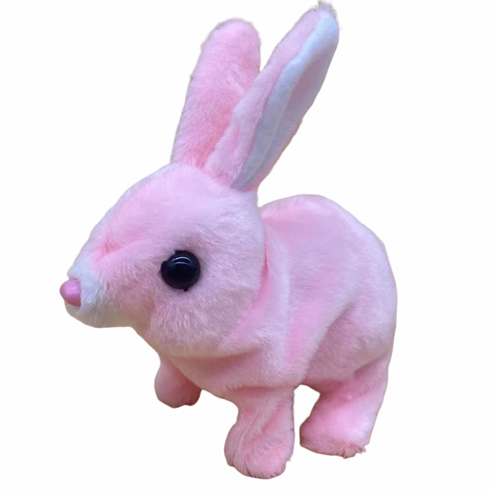 Simulation Electric Plush Bunny Toy Soft Touch Fabric Walking Jumping Toy for Kids Birthday Easter Gifts