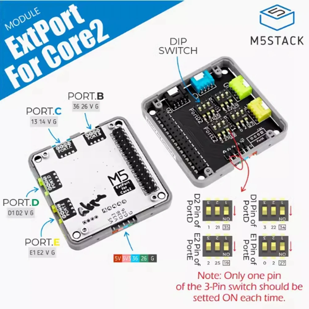 M5Stack ExtPort For Core2  Stackable expansion modules PortB/C/D/E interface