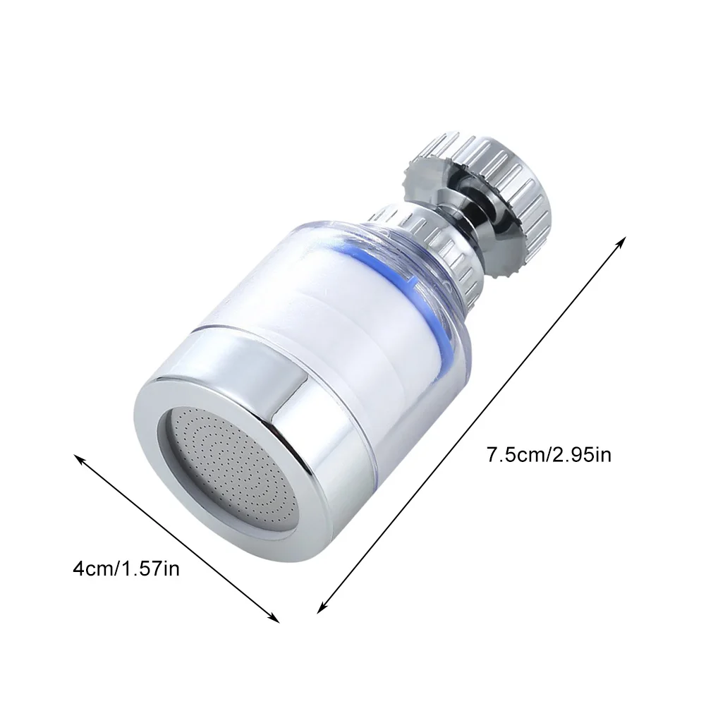 Splash-proof Faucet Filter Showerhead 360° Rotation Water Purifier Pressurised Kitchen Bathroom PP Cotton Filter Remove Chlorine