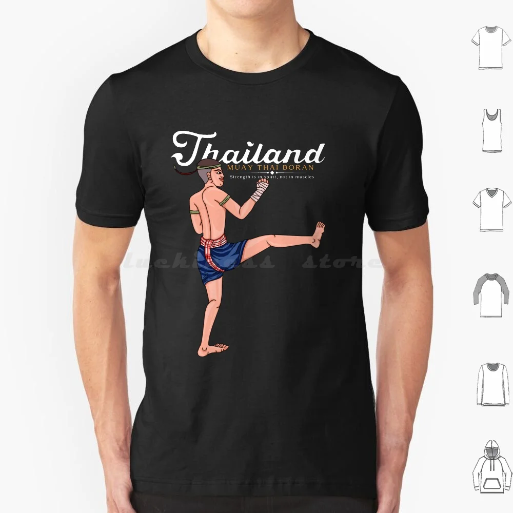 Mural Painting Muay Thai T Shirt Cotton Men Women DIY Print Muay Thai Boxing Kickboxing Thailand Boxer Sakyant Waikru Mixed