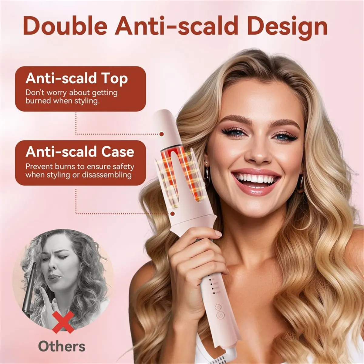 DT864 TO Home Automatic Curling Iron for Perfect Waves and Styles Comes with Replacement Heads and Straightening Comb EU Plug