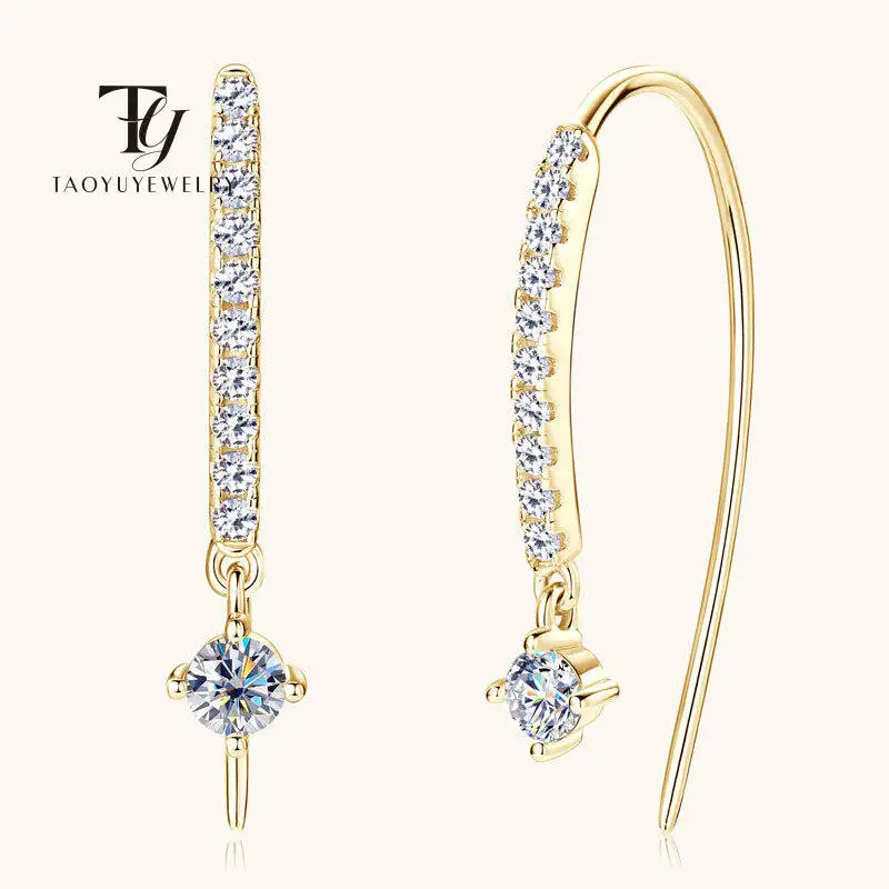 Sparkling Moissanite Women's Earrings 100%925 Sterling Silver 0.1 Carat Earrings Simple And Fashionable Jewelry Engagement Gift