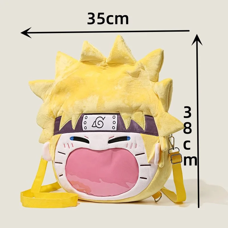 Naruto uzumaki naruto itabag grande rosto boneca modelo crianças mochila crachá boneca saco de exibição anime periférico pingente brinquedos presente do feriado