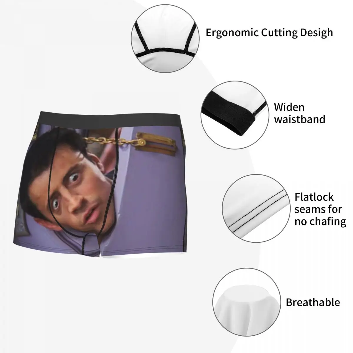 Male Funny Funny Joey Tribbiani Underwear Classic TV Show Friends Boxer Briefs Soft Shorts Panties Underpants