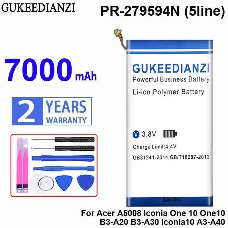 

Long-Lasting For Acer A5008 Iconia One 10 One10 B3-A20 B3-A30 Iconia10 A3-A40 7000Mah Laptop Battery PR-279594N 5Line