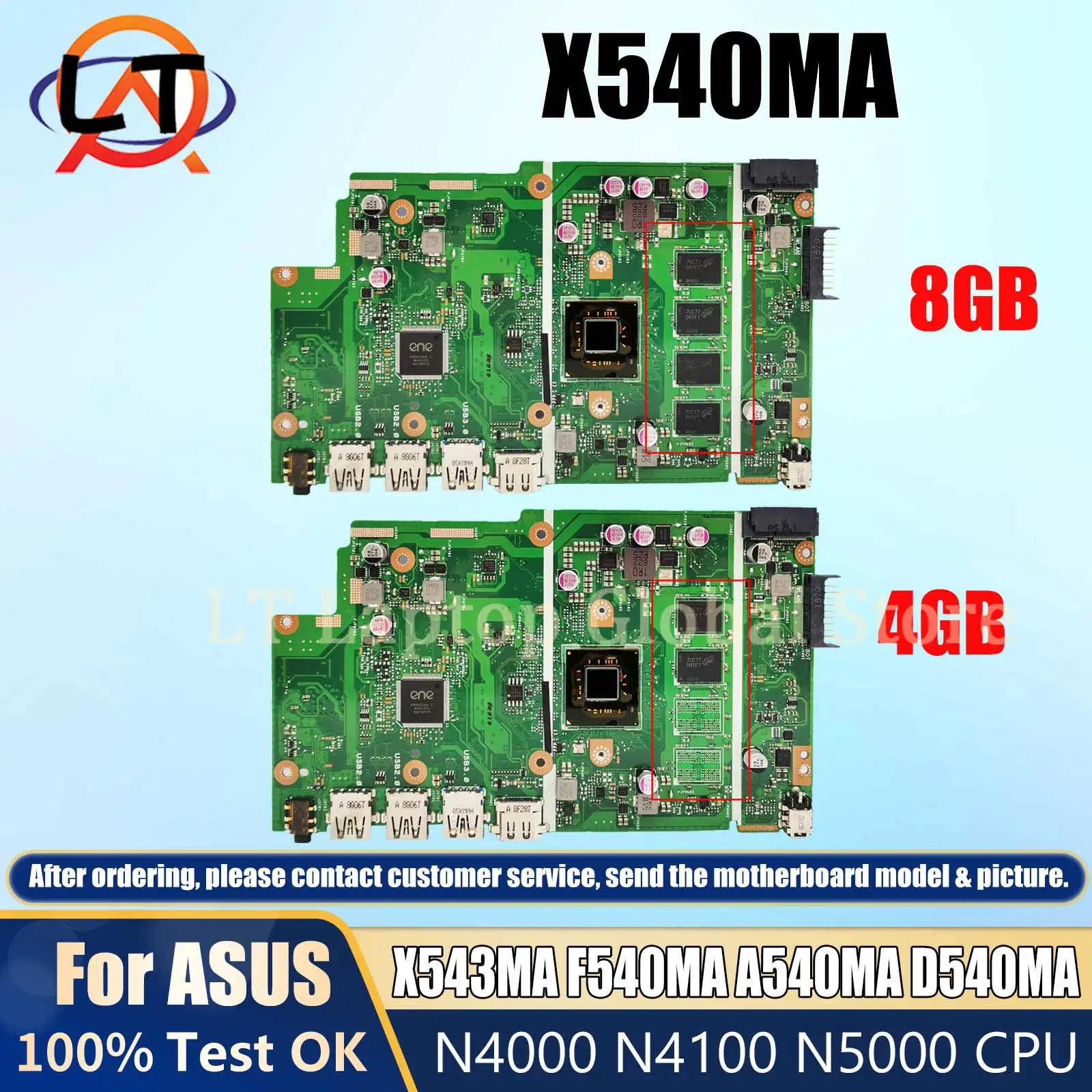 

Материнская плата для ноутбука X540MA F540MA A540MA D540MA X540M N4000 N4100 N5000 CPU 4GB/8G-RAM