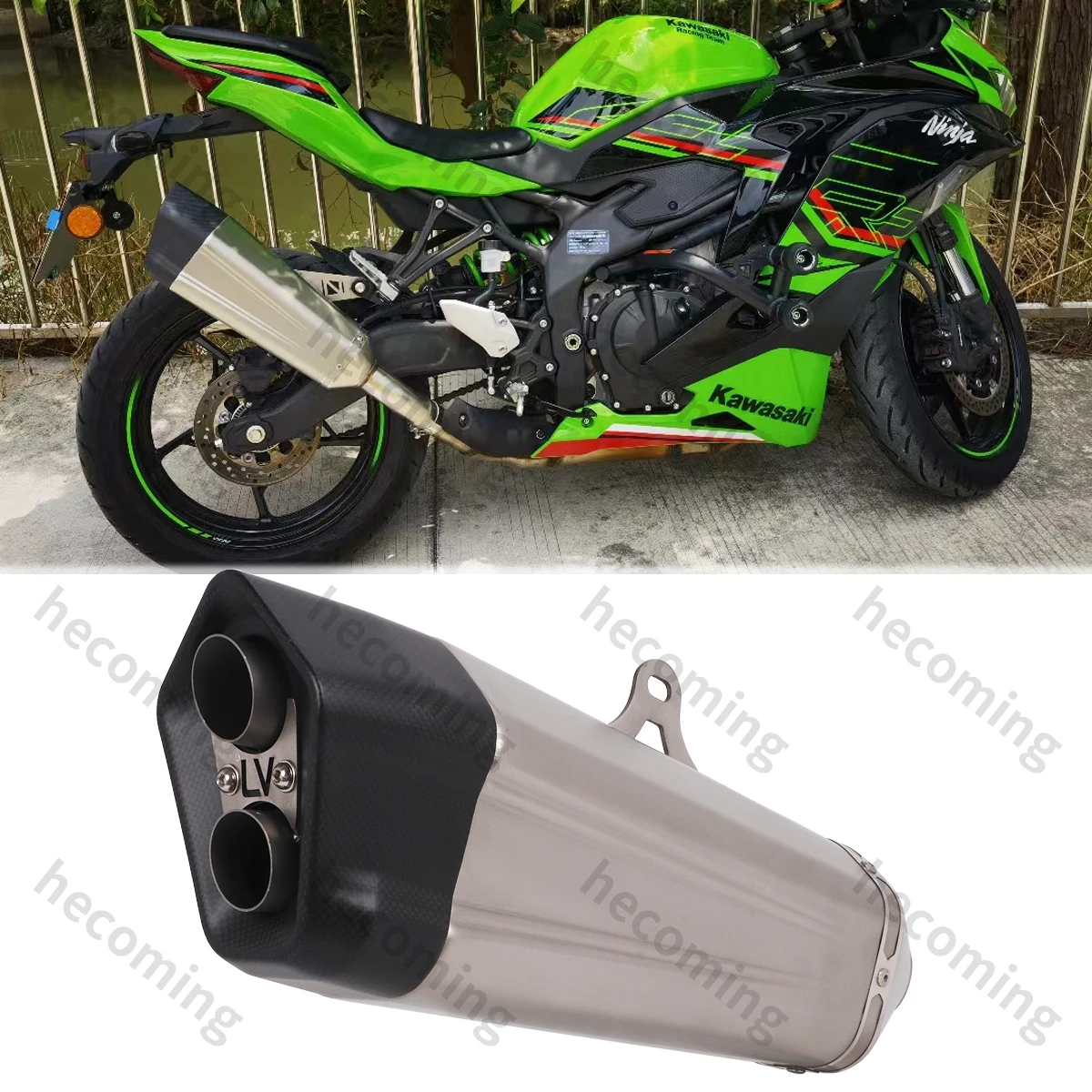 Carbon Tip Motorcycle Exhaust Pipe 2