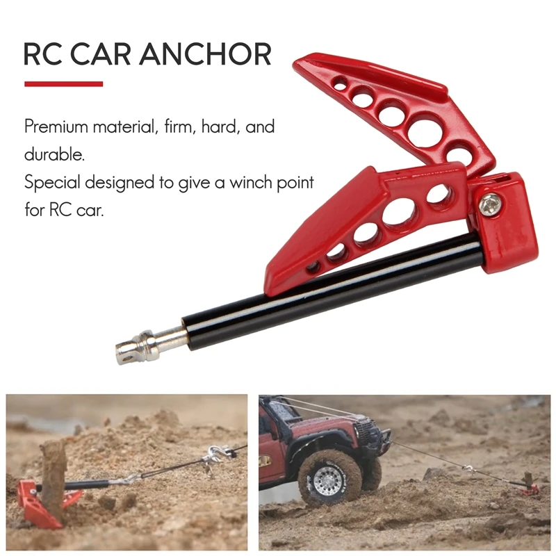 BEDW-メタルユニバーサルヘビーデューティRCカーウインチアンカー、折りたたみ式ウインチアンカー、1/10 RCカークローラー用、TRX4 SCX10 RC4WD D90 CC01