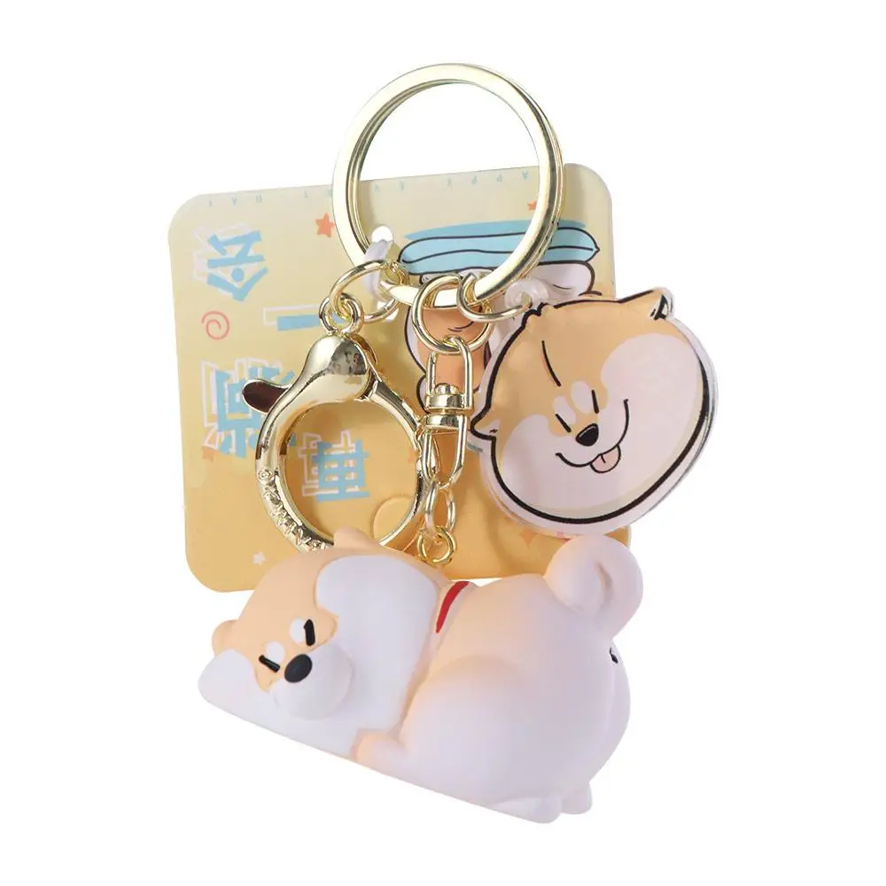 Fashion Cartoon Shiba Inu Dog Keychain Cute Dog Car Key Ring Delicate Resin Bag Pendant Couple