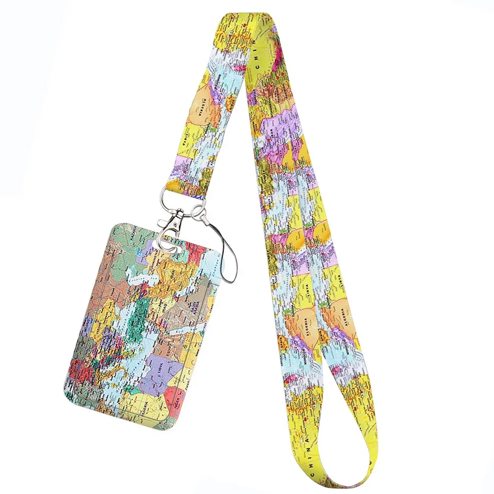 Love Marble Pattern Keychain Holder with Lanyard