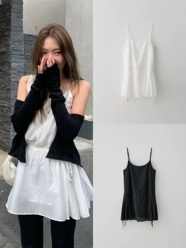 East Gate Faion Dstring Taille Träger Dr Farbe Lose Sommer Vielseitige Oberbekleidung Rock Casual Sle Hohe Taille...