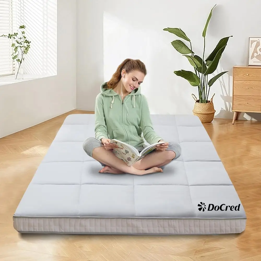 

Thick Queen Size Japanese-Style Folding Mattress Pad, Portable Tatami Sleeping Mat for Dorms and Lounges
