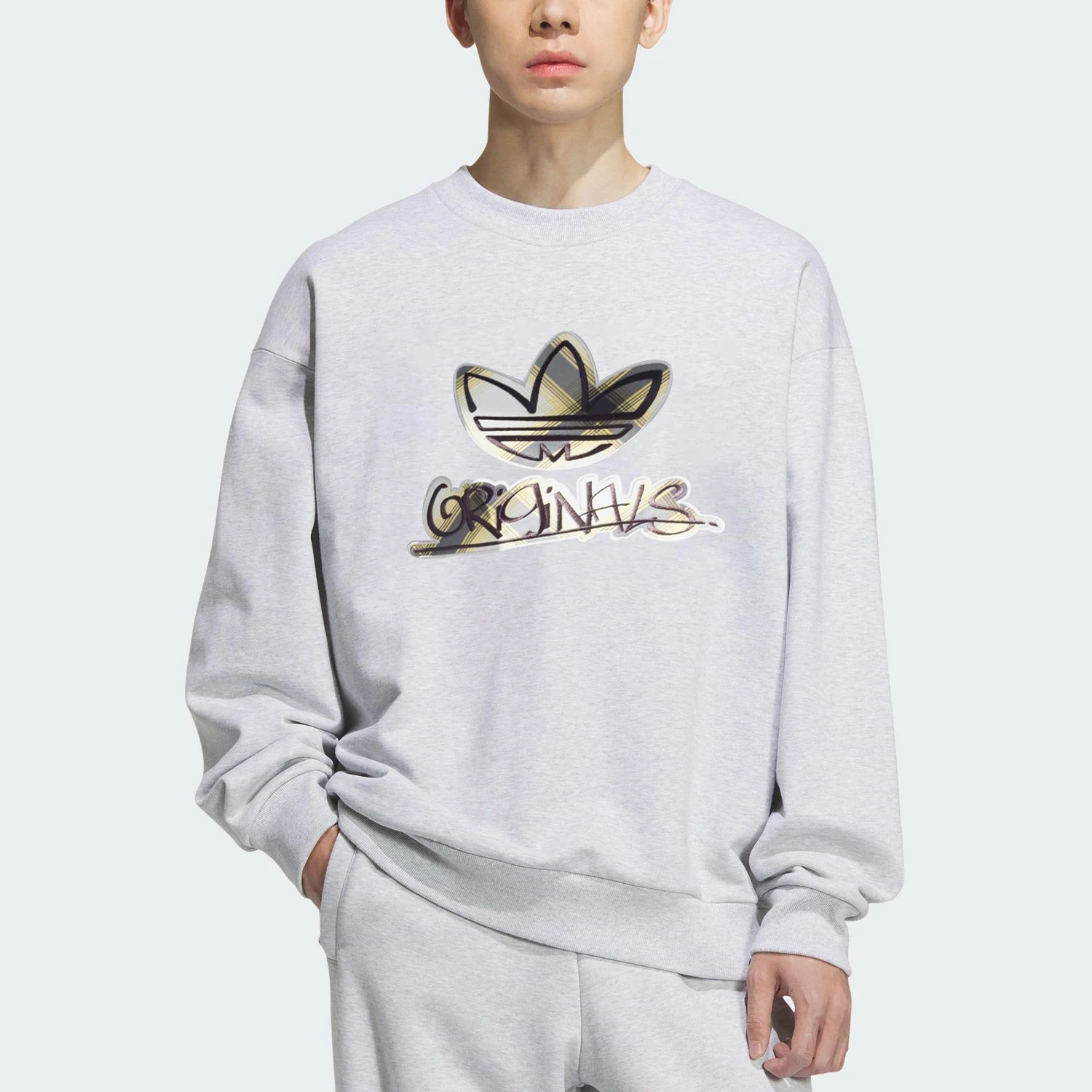 

Оригинальная мужская спортивная толстовка Adidas с круглым вырезом и принтом в стиле ретро KC0117