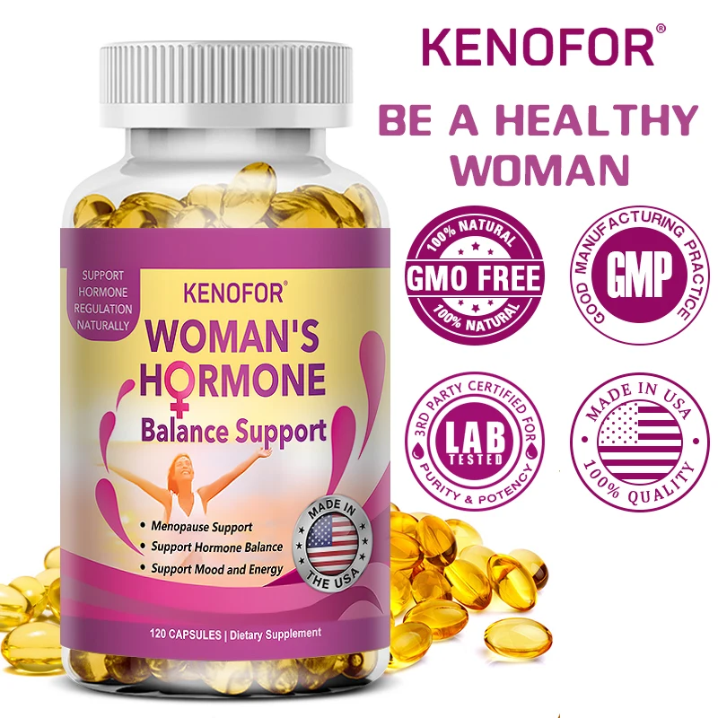 Kenofor Women\'s Menopause Supplement - For Night Sweats, Hot Flashes, and Mood Support - 120 Capsules, Non-GMO