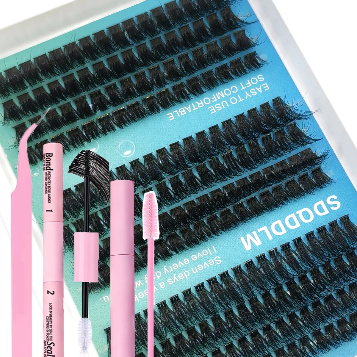 60-reihiges DIY-Wimpernverlängerungs-Set, Cluster, individuelles Wimpern-Set, Mix-Stile, 10–18 mm, mit Bindung und Dichtung, Augen-Make-up-Werkzeug – Detail 28